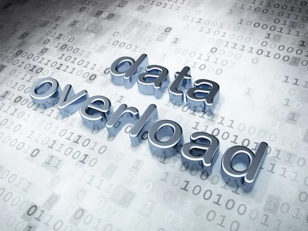 Data koncept: Silver Data överbelastning på digital bakgrund — Stockfoto