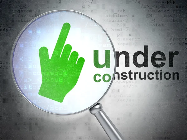 Web ontwikkelingsconcept: muiscursor en Under Construction wit — Stockfoto