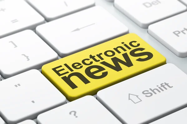 News concept: Notizie elettroniche sulla tastiera del computer — Foto Stock