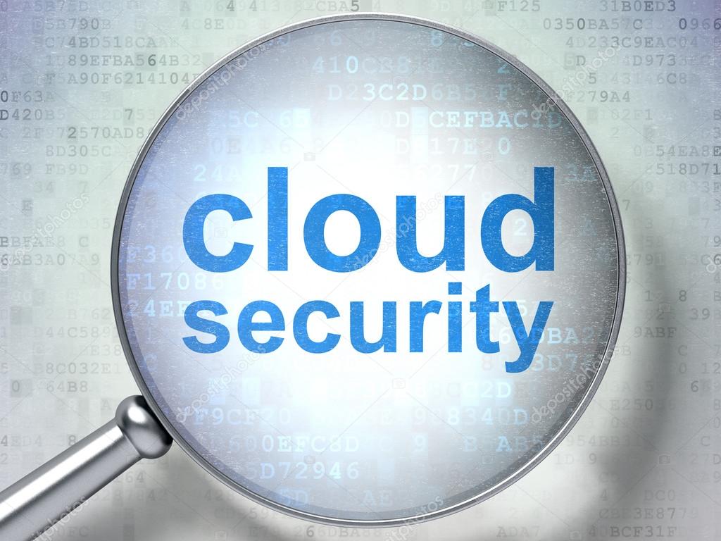Security concept: Cloud Security with optical glass