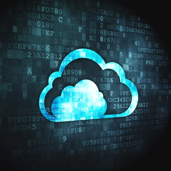 Cloud Computing Konzept: Cloud auf digitalem Hintergrund — Stockfoto