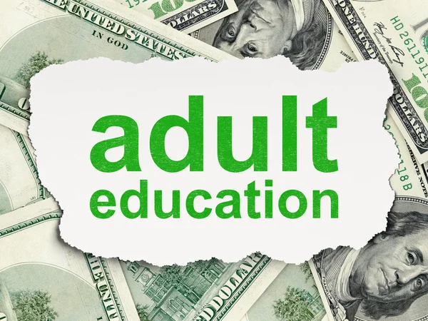 Education concept: Adult Education on Money background — Stock Photo, Image