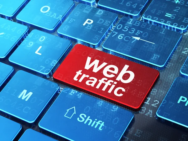 Concetto di Web design: Traffico Web su sfondo tastiera del computer — Foto Stock