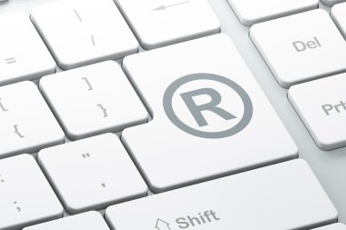 Law concept: Registered on computer keyboard background clipart