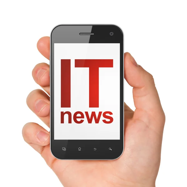 News concept: IT News on smartphone — Stock Photo, Image