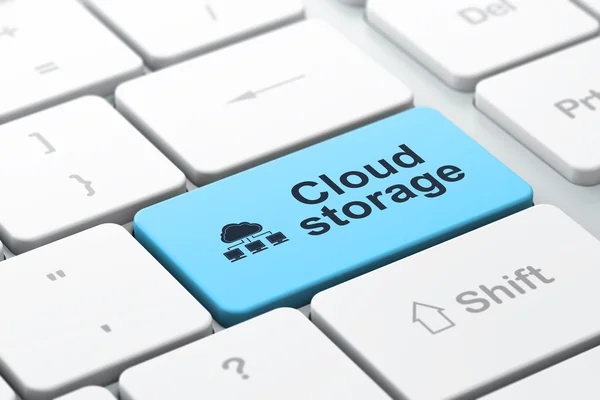 Concetto di rete: Cloud Network e Cloud Storage sul computer — Foto Stock