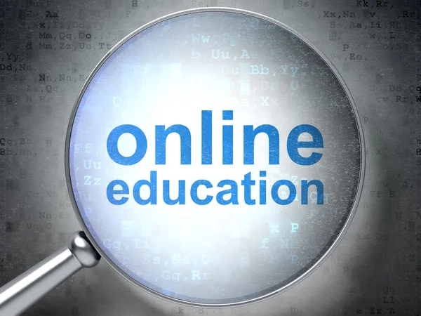 Oktatási koncepció: Online oktatás, digitális optikai üveg — Stock Fotó