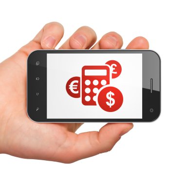 İş kavramı: smartphone cep telefonu ile hesap makinesi