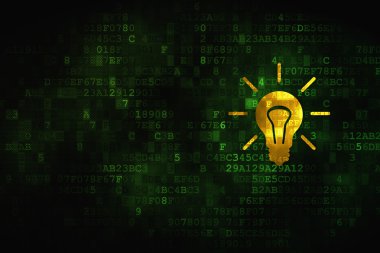 Finans kavramı: Dijital arkaplanda ampul