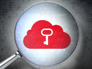 Bulut bilgi işlem kavramı: d üzerinde optik cam ile bulut Whis anahtar