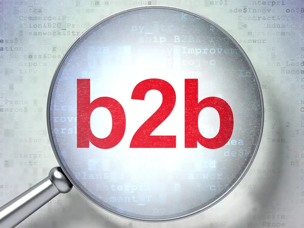 Finanzierungskonzept: b2b mit optischem Glas auf digitalem Hintergrund — Stockfoto