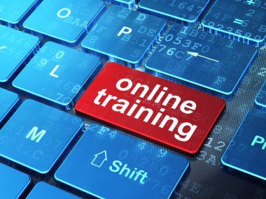 eğitimi kavramı: bilgisayar klavye backgrou online eğitim