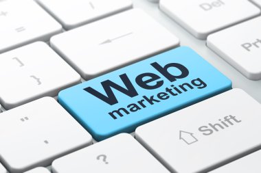 SEO web geliştirme kavramı: Web Pazarlama bilgisayar klavye