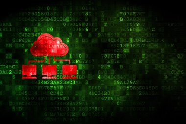 Bulut bilgi işlem kavramı: dijital arka plan bulut ağda