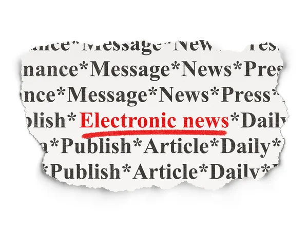 Concepto de noticias: Noticias electrónicas sobre fondo de papel —  Fotos de Stock