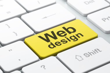SEO web geliştirme kavramı: Web Tasarım bilgisayarda klavye bac