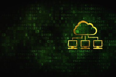 Bulut teknoloji kavramı: dijital arka plan bulut ağda