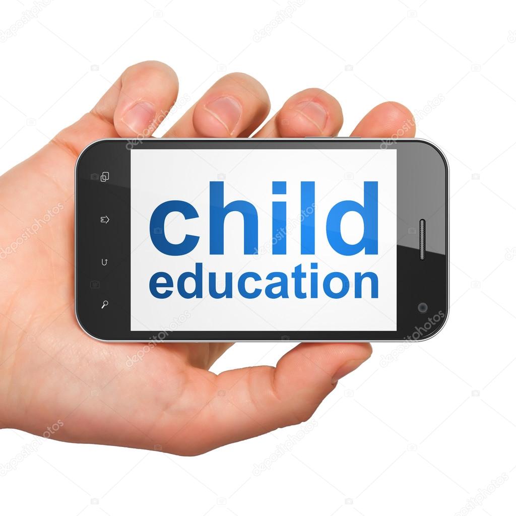 Education concept: Child Education on smartphone