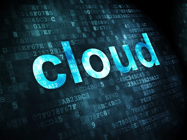 Concetto di cloud computing: cloud su sfondo digitale — Foto Stock