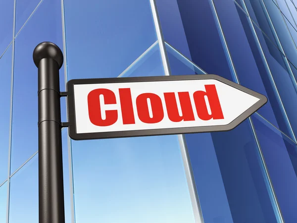 Cloud computing concept: Cloud on Business Building background — Stock Photo, Image