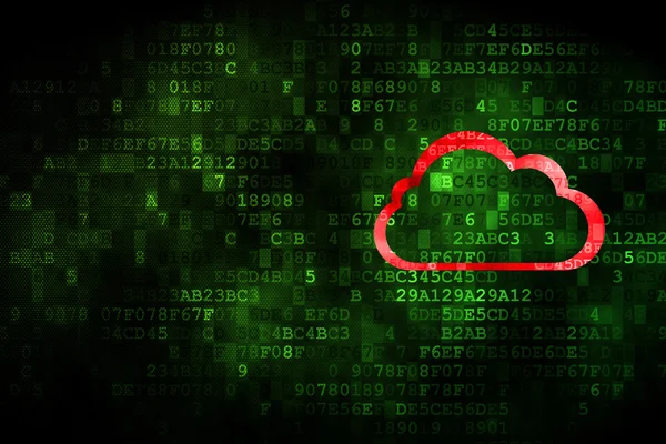 Concepto de red: Nube sobre fondo digital — Foto de Stock