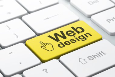 Web tasarım konsepti: fare imlecini ve bilgisayar keyb Web Tasarım
