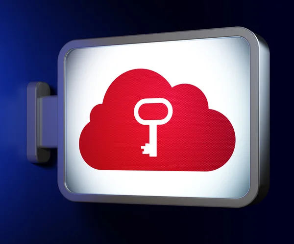 Nätverkande koncept: Cloud Whis Key på billboard bakgrund — Stockfoto