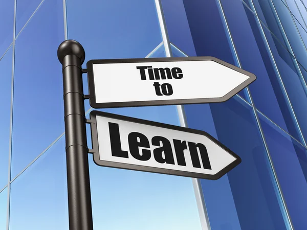 Timeline-Konzept: Zeit zum Lernen über den Hintergrund des Business Building — Stockfoto