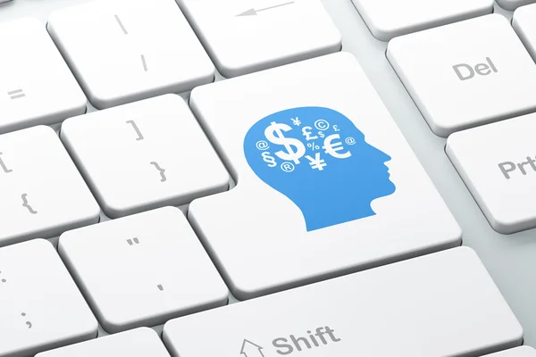 Utbildning koncept: Finance Symbol på dator tangentbord bak — Stockfoto