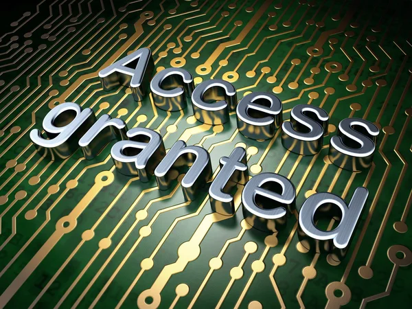 Security concept: Access Granted on circuit board background — Stock Photo, Image
