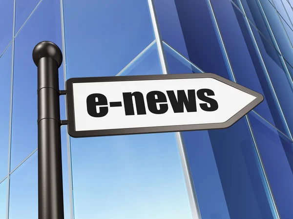 Concepto de noticias: E-news on Building background —  Fotos de Stock