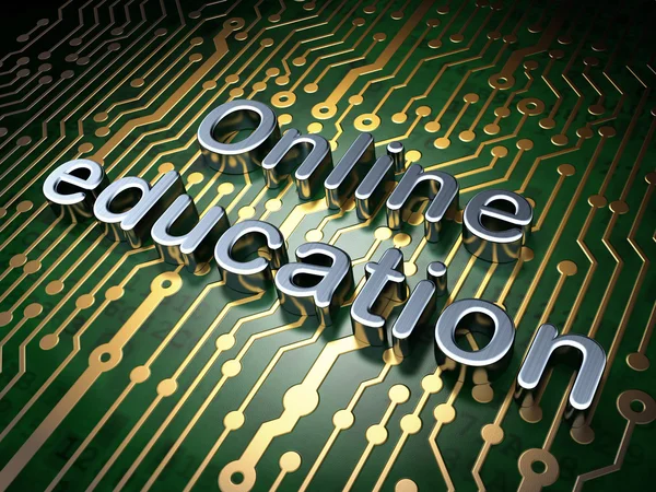 Education concept: Online Education on circuit board background — Stock Photo, Image