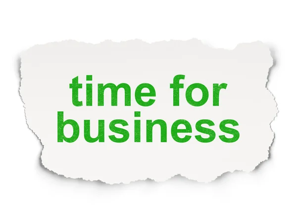 Conceito de tempo: Tempo para negócios no fundo de papel — Fotografia de Stock