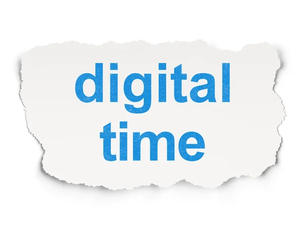 Tijd concept: digitale tijd op papier achtergrond — Stockfoto