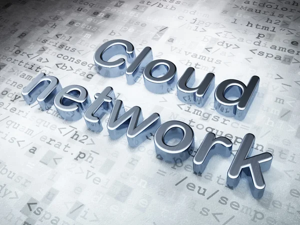 Conceito de rede: Silver Cloud Network em fundo digital — Fotografia de Stock