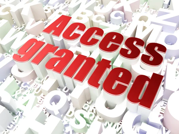 Protection concept: Access Granted on alphabet background — Stock Photo, Image