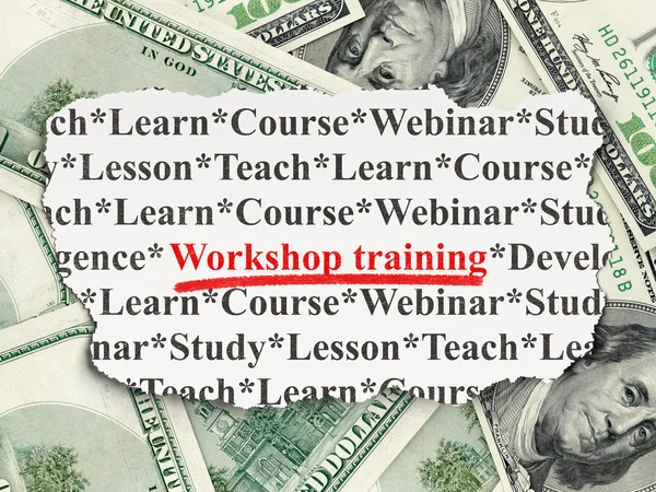 Conceito de educação: Workshop Training on Money background — Fotografia de Stock