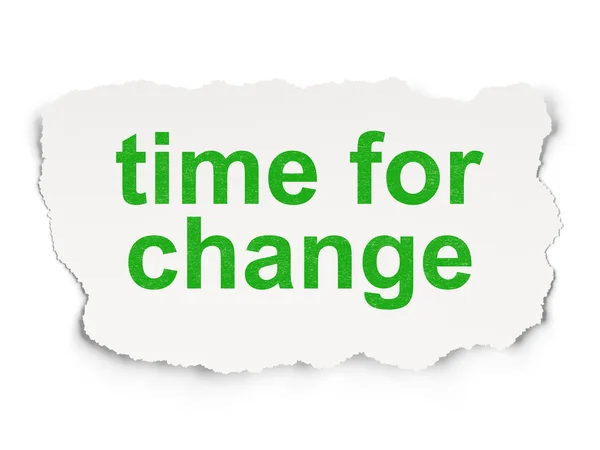 Tijd concept: tijd voor verandering op papier achtergrond — Stockfoto