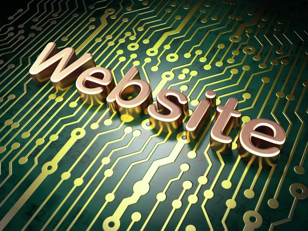 Conceito de web design SEO: Website em plano de fundo de placa de circuito — Fotografia de Stock