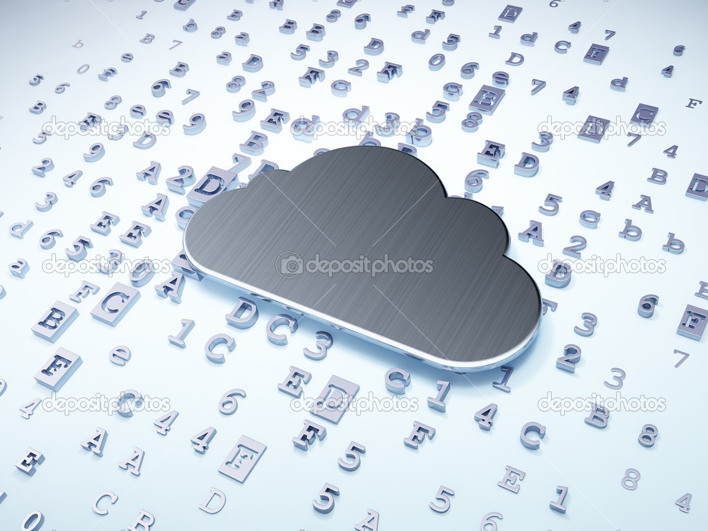 Networking concept: Silver Cloud on digital background