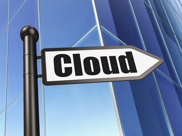 Wolk technologie concept: Cloud op het opbouwen van achtergrond — Stockfoto