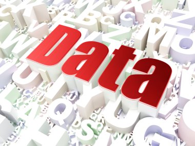 Veri kavramı: alfabe arka plan üzerinde veri