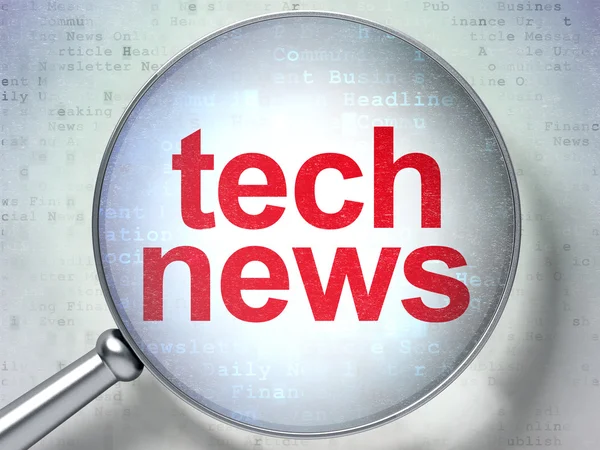 News concept: Tech News con vetro ottico — Foto Stock