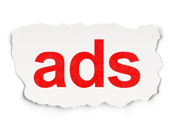 Marketingkonzept: Anzeigen auf Papier Hintergrund — Stockfoto