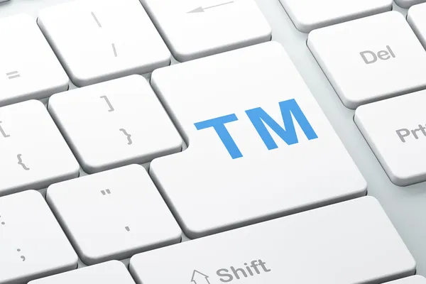 Law concept: Trademark on computer keyboard background — Stock Photo, Image