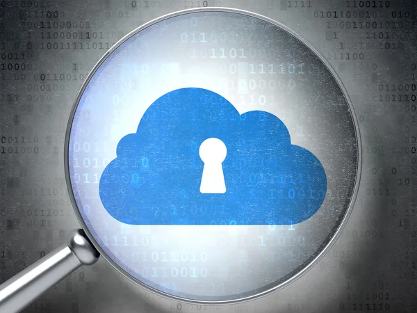 Concetto di cloud computing: Cloud Whis Keyhole con vetro ottico — Foto Stock