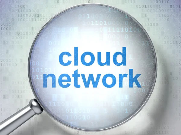 Cloud computing concept: Cloud Network with optical glass — Stock Photo, Image