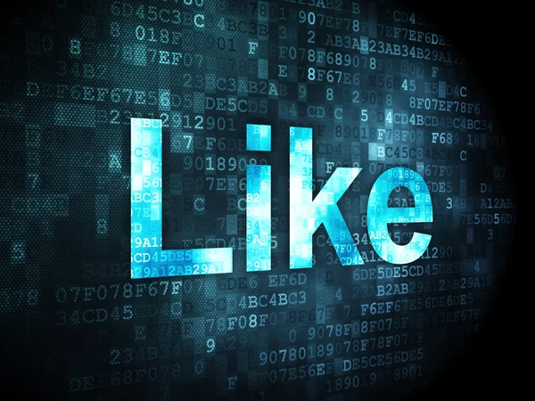 Conceito de rede social: Como em fundo digital — Fotografia de Stock