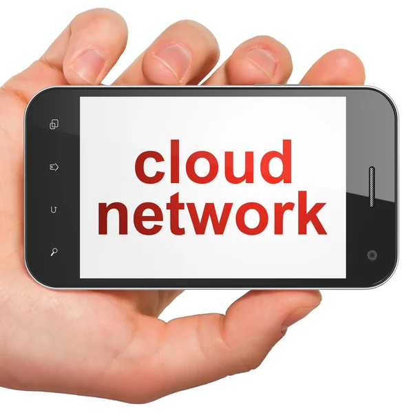 Concepto de tecnología en la nube: Cloud Network en smartphone —  Fotos de Stock