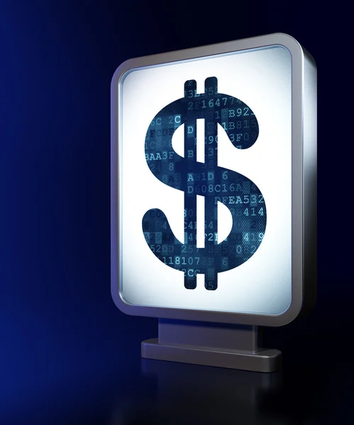 Концепция валюты: Доллар на фоне рекламного щита — стоковое фото